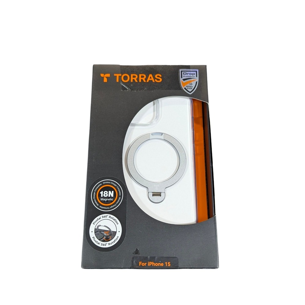 Clear White Magnetic Ring Case for iPhone 15 - White